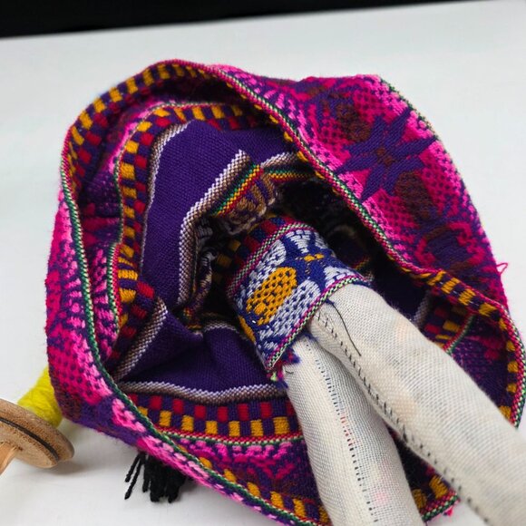 Handcrafted Latin American Rag Cloth Doll 2 Babies and Spinning Spool Yarn 11" - Picture 7 of 7